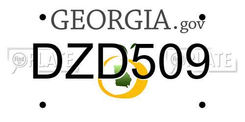 DZD509 Georgia License Plate