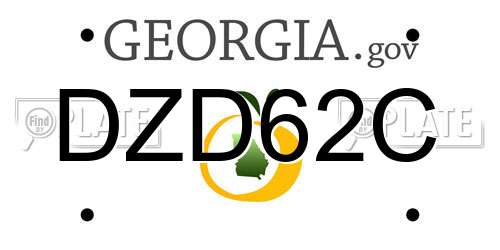 DZD62C Georgia License Plate