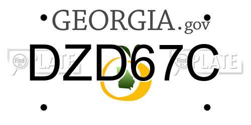 DZD67C Georgia License Plate