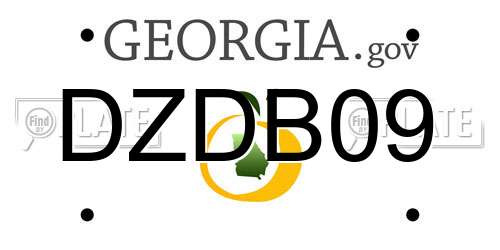 DZDB09 Georgia License Plate