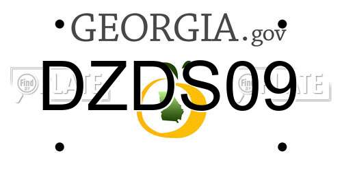 DZDS09 Georgia License Plate