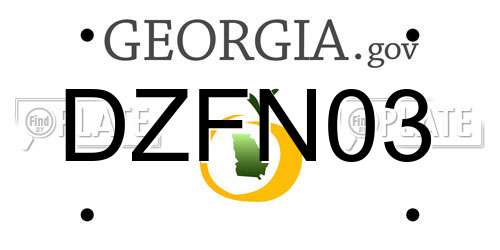 DZFN03 Georgia License Plate