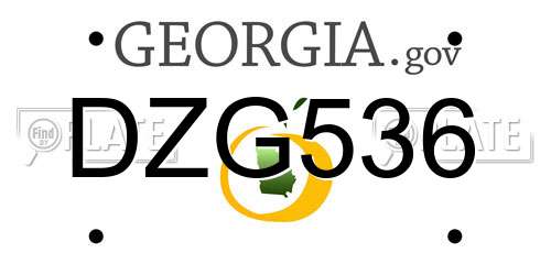 DZG536 Georgia License Plate