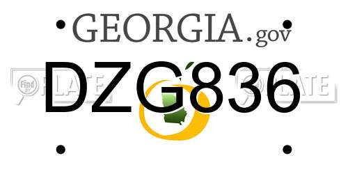 DZG836 Georgia License Plate