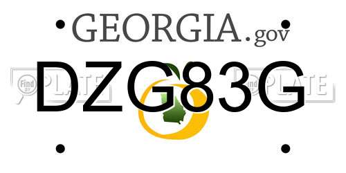 DZG83G Georgia License Plate