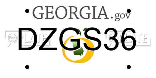 DZGS36 Georgia License Plate
