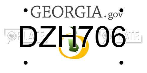 DZH706 Georgia License Plate