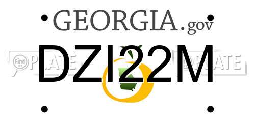 DZI22M Georgia License Plate