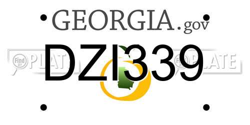 DZI339 Georgia License Plate