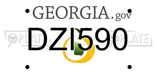 DZI590 Georgia License Plate