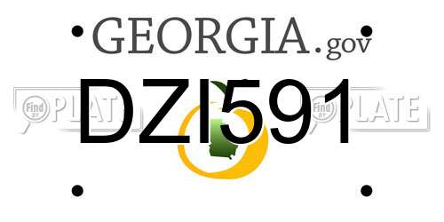DZI591 Georgia License Plate