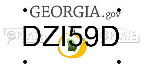 DZI59D Georgia License Plate