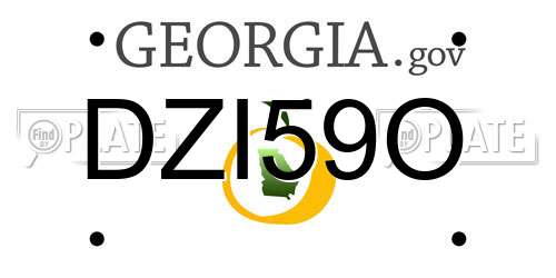 DZI59O Georgia License Plate
