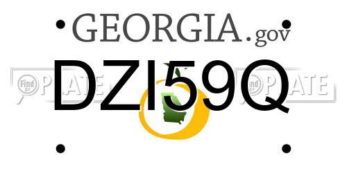 DZI59Q Georgia License Plate