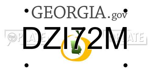 DZI72M Georgia License Plate