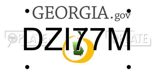 DZI77M Georgia License Plate