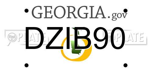 DZIB90 Georgia License Plate