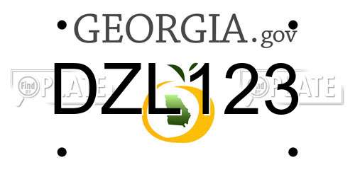DZL123 Georgia License Plate