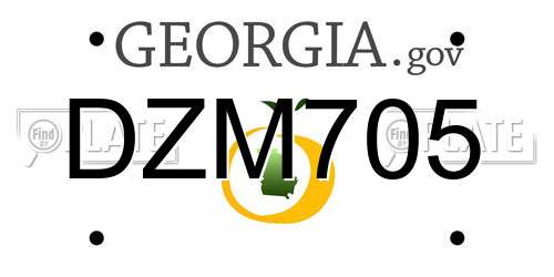 DZM705 Georgia License Plate