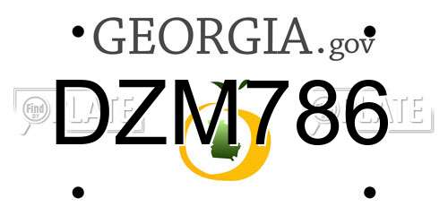 DZM786 Georgia License Plate