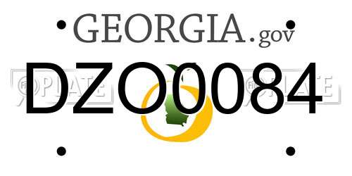 DZO0084 Georgia License Plate