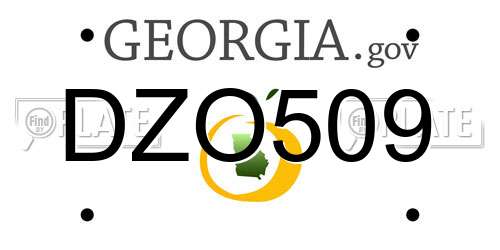 DZO509 Georgia License Plate