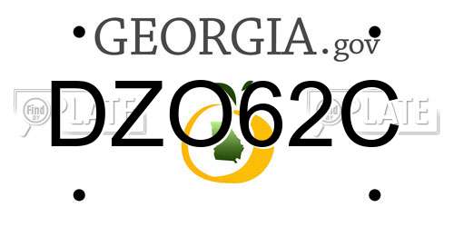 DZO62C Georgia License Plate