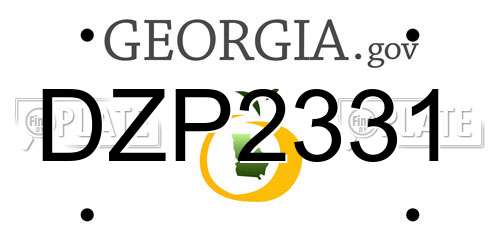 DZP2331 Georgia License Plate