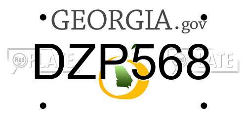 DZP568 Georgia License Plate