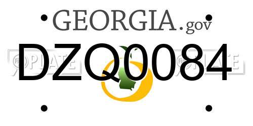 DZQ0084 Georgia License Plate
