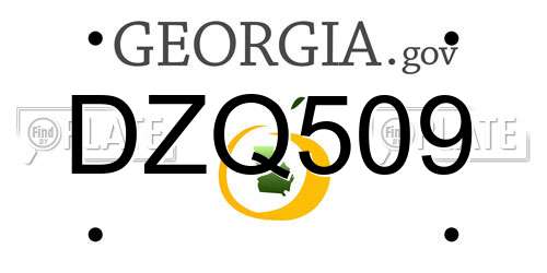 DZQ509 Georgia License Plate
