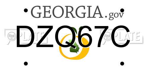 DZQ67C Georgia License Plate