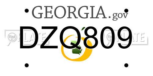 DZQ809 Georgia License Plate