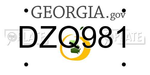 DZQ981 Georgia License Plate