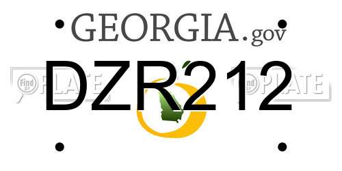 DZR212 Georgia License Plate