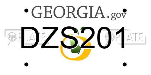 DZS201 Georgia License Plate