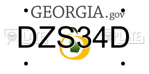 DZS34D Georgia License Plate