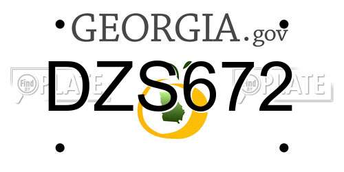 DZS672 Georgia License Plate