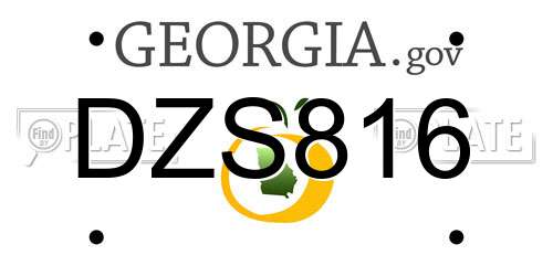 DZS816 Georgia License Plate