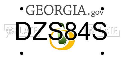 DZS84S Georgia License Plate