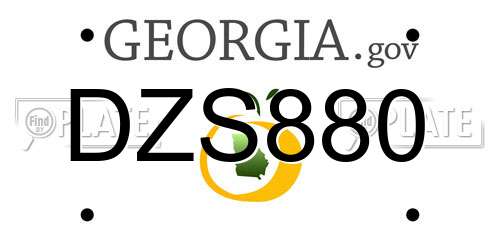 DZS880 Georgia License Plate
