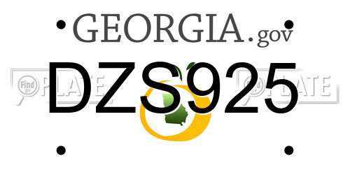 DZS925 Georgia License Plate