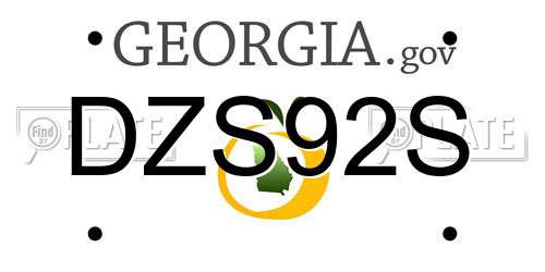 DZS92S Georgia License Plate
