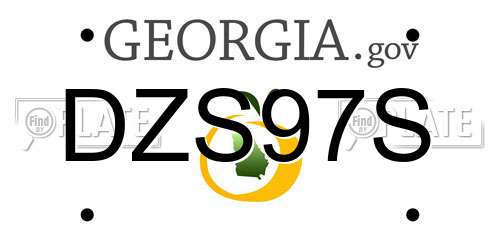 DZS97S Georgia License Plate