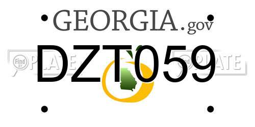 DZT059 Georgia License Plate