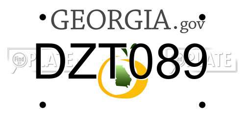 DZT089 Georgia License Plate