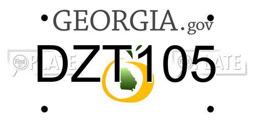 DZT105 Georgia License Plate