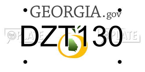 DZT130 Georgia License Plate