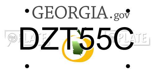 DZT55C Georgia License Plate