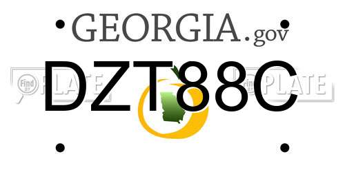 DZT88C Georgia License Plate
